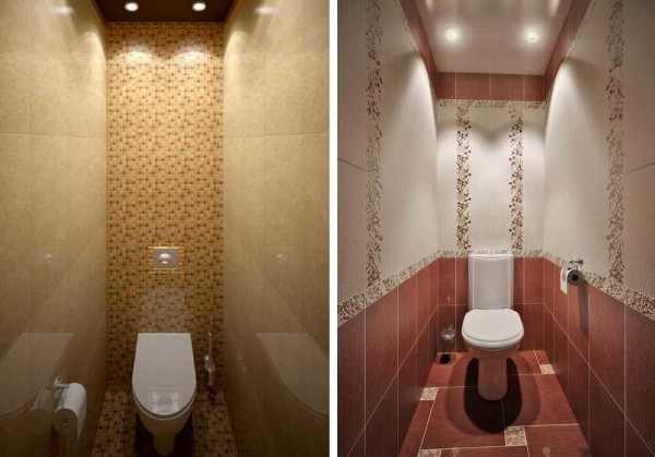 Différents modèles de toilettes de la même taille