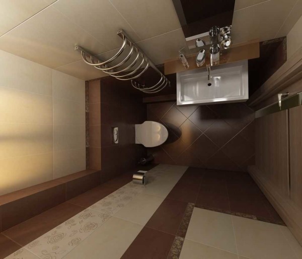 Si les portes des toilettes sont décalées par rapport à l'un des murs (vous pouvez les déplacer pendant la rénovation), l'évier peut être installé sur la paroi latérale