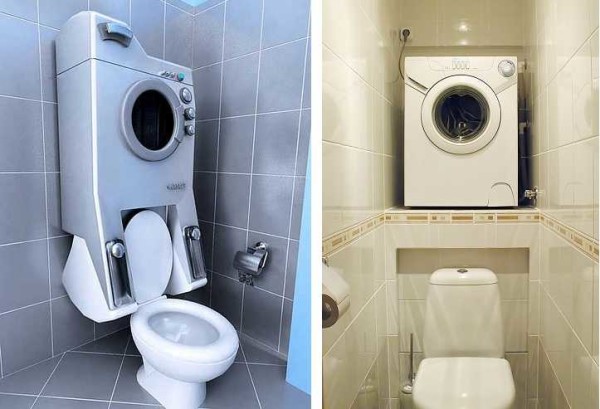 Où installer la machine à laver dans les toilettes