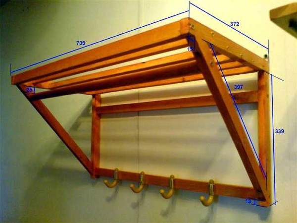 Dimensions du cintre avec étagère
