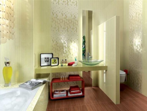 Ajoutez de l'or pour un carrelage de salle de bain chic