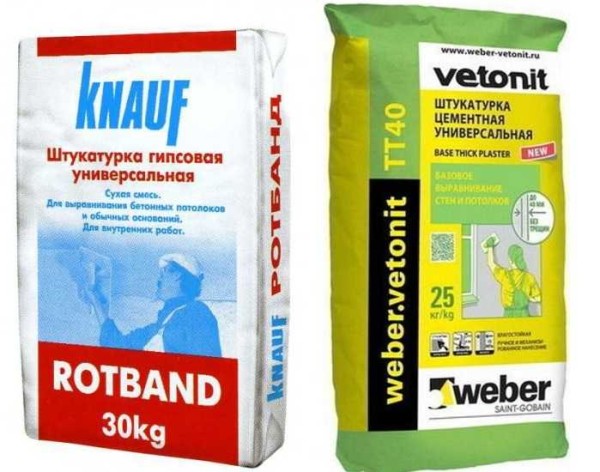 Rotband est un plâtre de gypse populaire, Vetonit est un ciment
