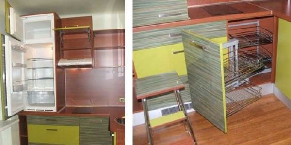 Placez le réfrigérateur sur l'armoire, en prenant place tout le chemin vers le haut