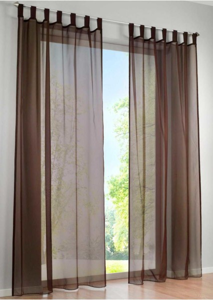 Un voile marron sans boucles - idéal pour une chambre avec balcon