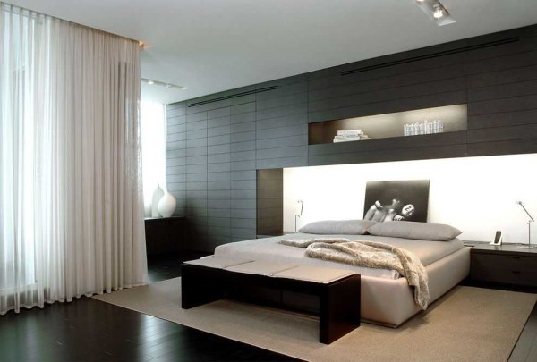 Pour une chambre high-tech, un tulle uni est absolument nécessaire