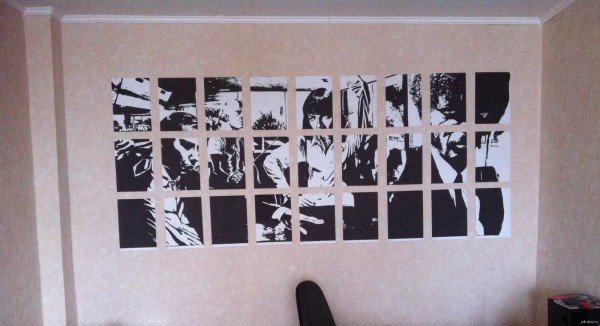 Photo sur le mur sous la forme d'un collage