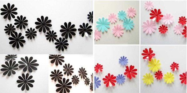 Décoration murale en papier - fleurs volumineuses