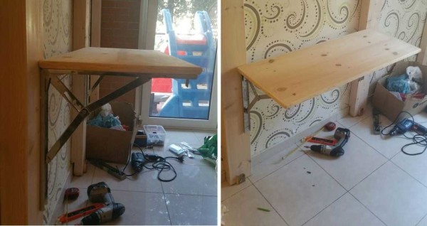 Charnières pliantes installées