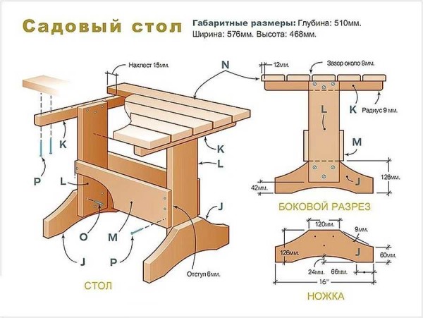 Table de jardin en bois