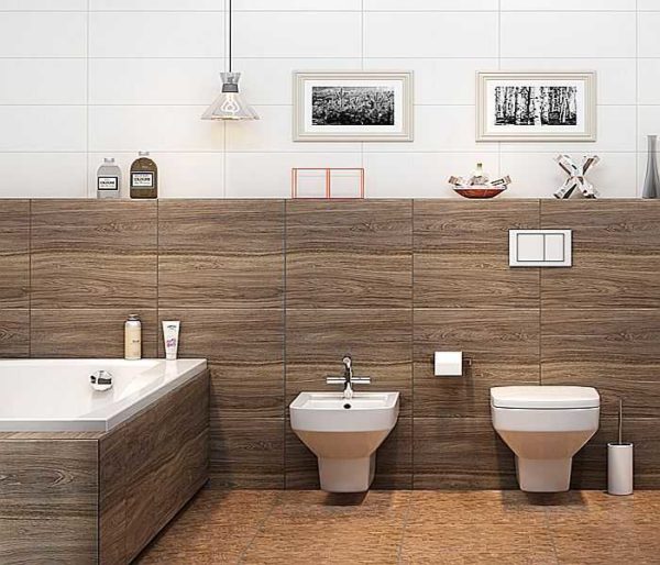 Enfin, le bois peut également être dans la salle de bain, cependant, en céramique