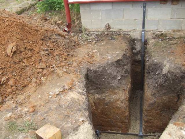 Prise de terre au mur de la maison