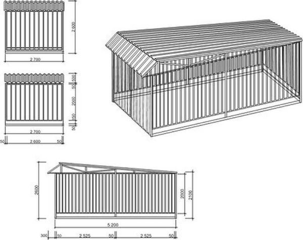 Dessin et dimensions des garages en carton ondulé pour une voiture