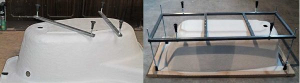 Options pour compléter les baignoires en acrylique - pieds et cadre