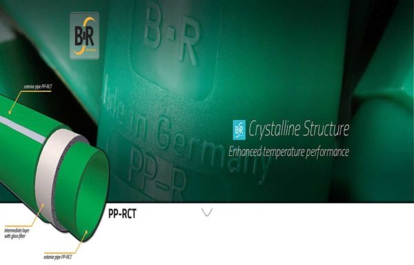 Les tuyaux en polypropylène Banninger ont une couleur verte caractéristique