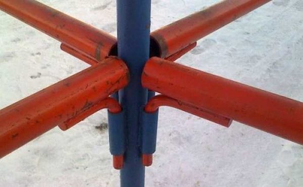 Principe de connexion d'échafaudage à broches