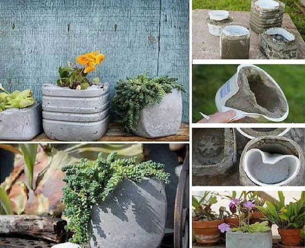 N'importe quel conteneur peut être utilisé pour fabriquer un pot de béton
