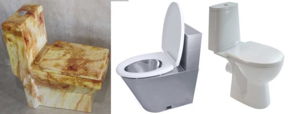 Choisir une toilette n'est pas facile - elles proviennent de différents matériaux et de différentes formes