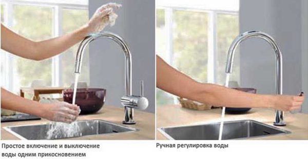 L'un des nouveaux produits de Grohe consiste à activer et désactiver d'un simple toucher
