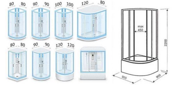 Les formes et tailles les plus populaires des cabines de douche