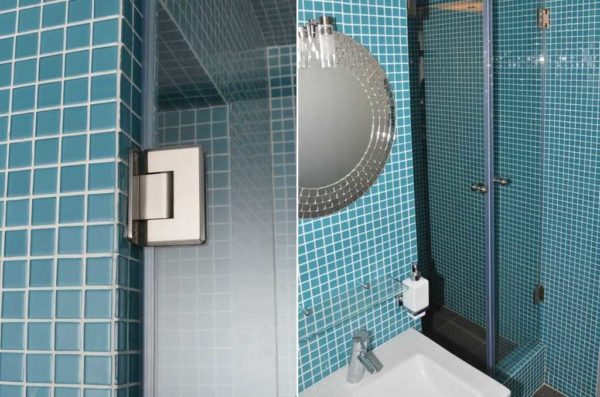 Portes battantes dans la cabine de douche - les ferrures doivent être en acier inoxydable