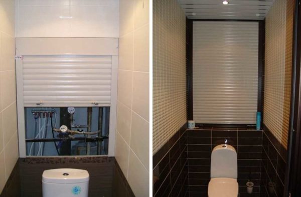Les volets roulants des toilettes ne peuvent couvrir qu'une partie du mur