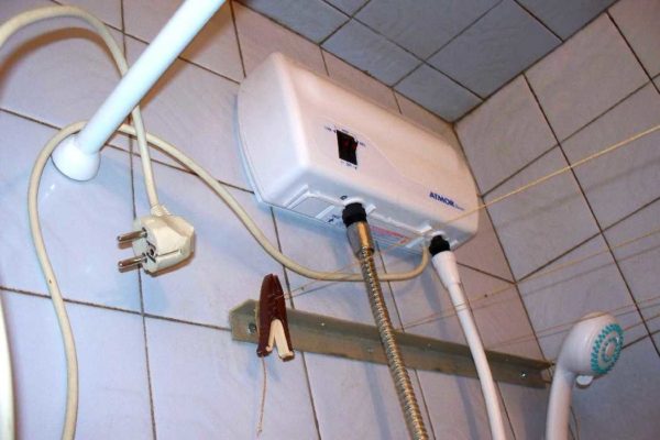 L'une des options d'installation sous la douche