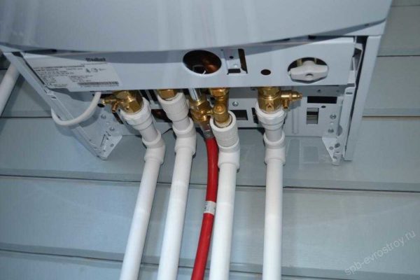 La chaudière à gaz murale peut être connectée avec des tuyaux en polypropylène directement à l'entrée de la chaudière