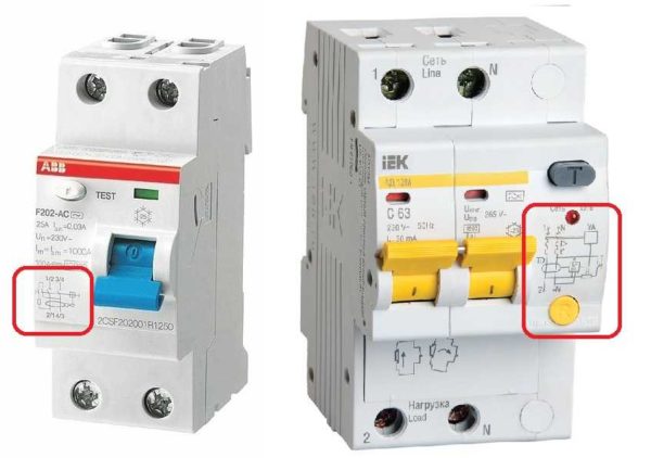 Le schéma de connexion du difavtomat est généralement sur le boîtier