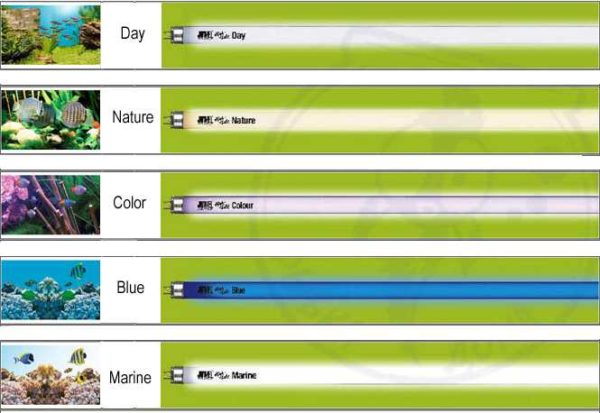 Certains types de lampes fluorescentes spéciales pour aquarium