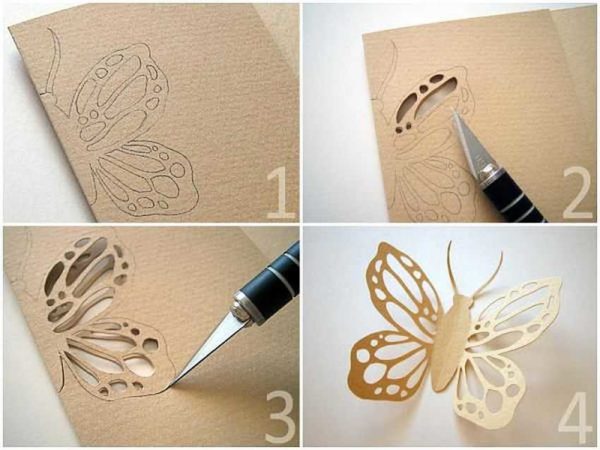 Comment faire un papillon ajouré en papier - Processus en images