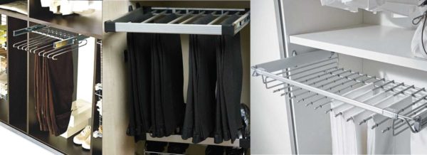 Accessoires pour ranger les pantalons et les jeans dans le placard