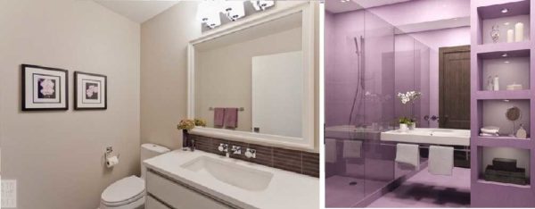 Murs peints dans la salle de bain - possibilité de changer rapidement de couleur