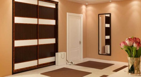 L'armoire encastrée occupe une niche ou une partie de la pièce d'un mur à l'autre