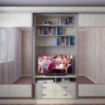 Armoire coulissante avec TV à l'intérieur