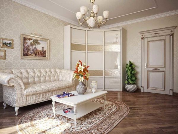 La conception du compartiment de l'armoire d'angle peut être dans n'importe quel style