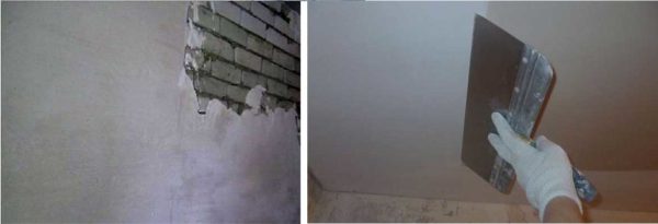 Habituellement, d'abord, un nivellement grossier est effectué avec un mastic de départ, puis enfin toutes les irrégularités sont scellées avec une finition