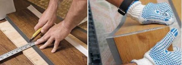 Les carreaux de PVC pour le sol sont coupés avec un couteau ordinaire, puis cassés