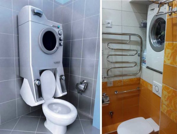 Options non standard pour placer une machine à laver dans la salle de bain