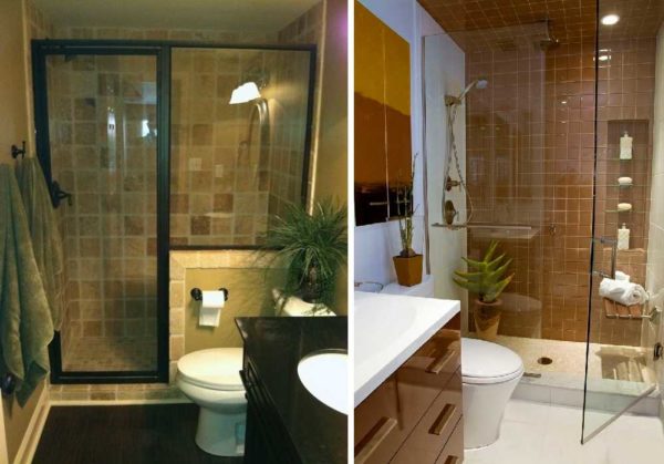 Gagnez de la place avec une cabine de douche avec un bac à carreaux