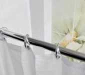 Tringle à rideaux en acier inoxydable pour salle de bain ou douche