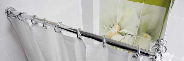 Tringle à rideaux en acier inoxydable pour salle de bain ou douche