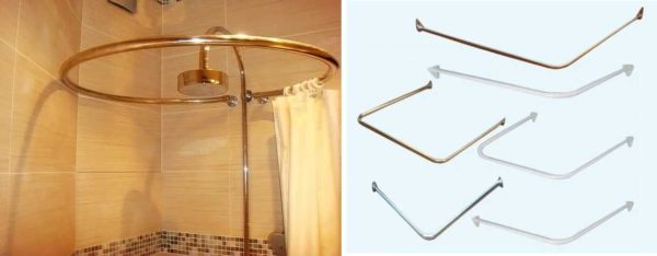 Le support du rideau dans la salle de bain peut être de n'importe quelle forme