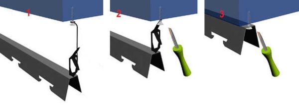 Options de fixation du rail au plafond