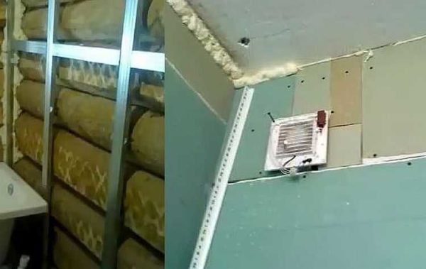 Le cadre est recouvert de plaques de plâtre résistant à l'humidité