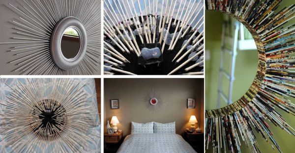 Décor de miroir DIY en forme de soleil