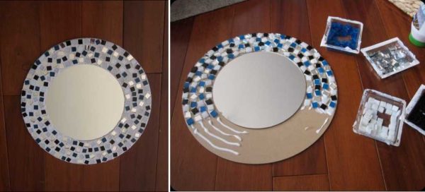 Cadre de miroir en mosaïque