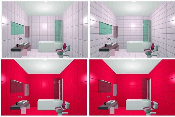 La différence de pose verticale et horizontale n'est perceptible que sur des carreaux légers avec des coutures contrastées