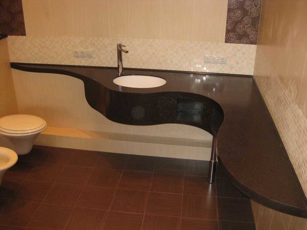 Comptoir de salle de bain en MDF résistant à l'humidité