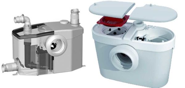 Exemples de pompes d'égout pour toilettes et salles de bain