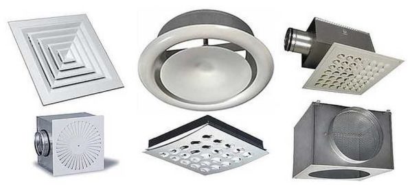 Les diffuseurs de plafond sont disponibles en différents modèles